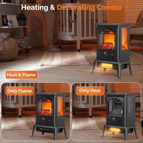 Rovsun 1500W Electric Fireplace Stove, 22.4 Inch H Freestanding Heater With Remote thumb #2