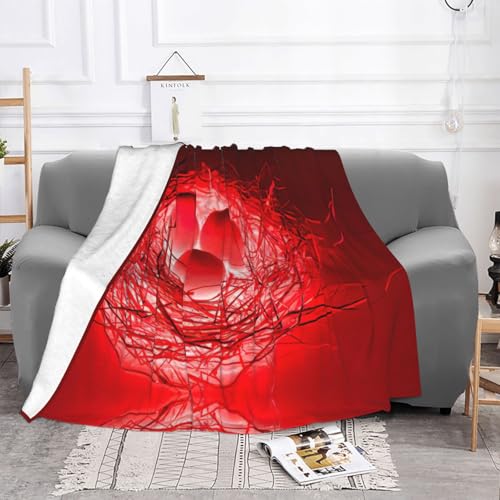 Couverture flanelle douce et légère à motif œufs rouges rigolo - 4
