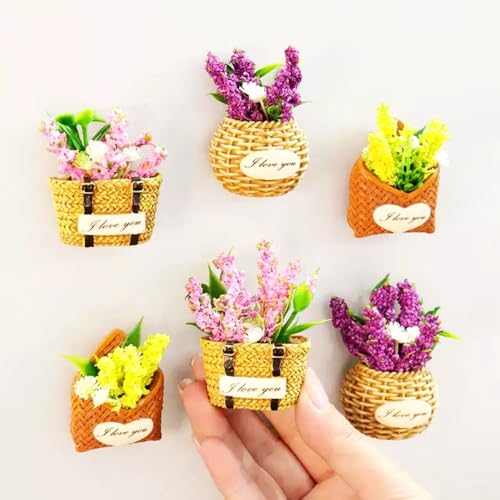 Set de 3 imanes decorativos florales para refrigerador miniatura 3