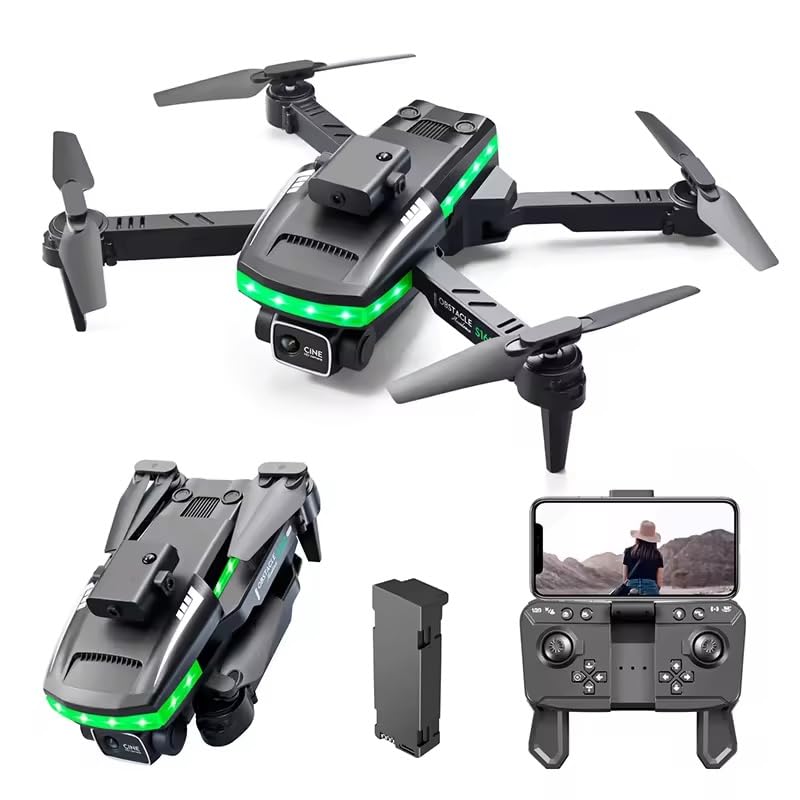 Heattack-Drone-with-4K-Camera-WiFi-FPV-1080P-HD-Dual-Foldable-RC-Drone-Altitude-Hold-Headless-Mode-Visual-Positioning-Auto-Return-App-Control-Multicolor (AB13)
