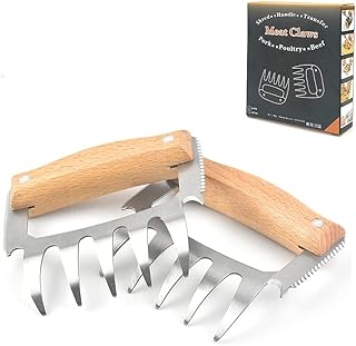 通用 2PCS Multifunctional Meat Separator Meat Claw Barbecue Accessories Pork Claw Barbecue Meat Cutting Machine Can Cut Meat And Can Also Be Used As a Barbecue Gift for Men (Wood Color)