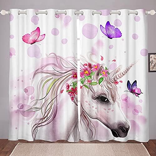 Abstract Ombre Curtains Kids Girls Boys Teens Green and Black Window Curtains for Bedroom Living Room,Gradient Window Treatment W46*L54 Inch