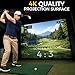 Golf Simulator Enclosure 10 x 8 ft with Upgraded Dual-Layer Impact Screen, HD Projection Surface, Thick Foam Edge Padding, Safety Side Nets for Indoor Home Garage Golf Cage Practice Training