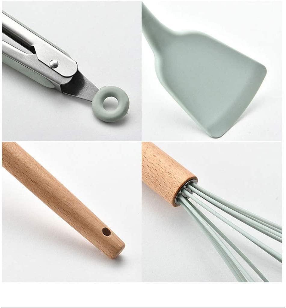 SKUZA Küchenutensilien-Set, Silikon-Küchenzubehör, Kochutensilien, Werkzeug-Set, Antihaft-Spachtel, Schaufel, Küchengeschirr, Kochgeschirr, Küchenhelfer-Kit, Löffel (Color : B) (Color : B)