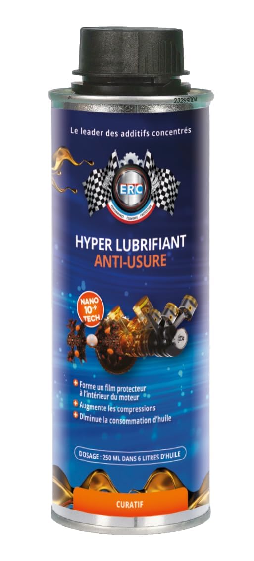 ERC – [Hyper Lubrifiant Moteur Anti-Usure] | Additif Huile | Optimise les performances moteur | Forme un film de protection sur l’ensemble du moteur grâce à la Nanotechnologie | 250 ml