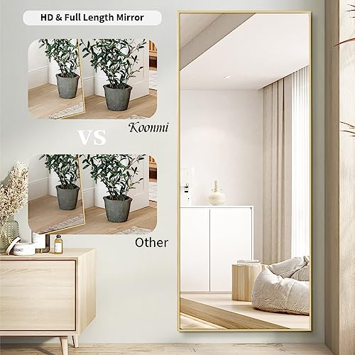 Koonmi 71"x31" Floor Mirror Full Length, Bedroom Floor Body Mirror with Stand, Large Gold Mirror, Leaning, Standing or Hanging Horizontally/Vertically