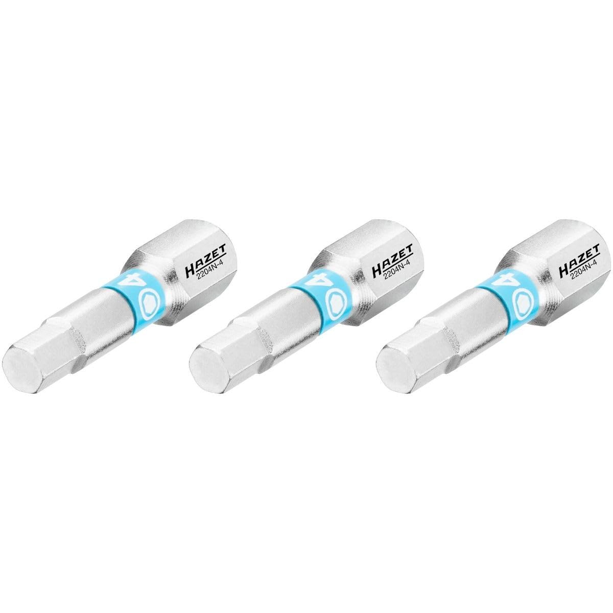 HAZET 4-2204N-4/3 Hexagonal Bit 6.3 (1/4 Inch) Internal Hexagonal Profile Pack of 3