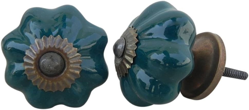 Indian Shelf 25 Pieces Pumpkin Solid Drawer Knobs Ceramic Kitchen Cabinet Hardware Green Door Pulls