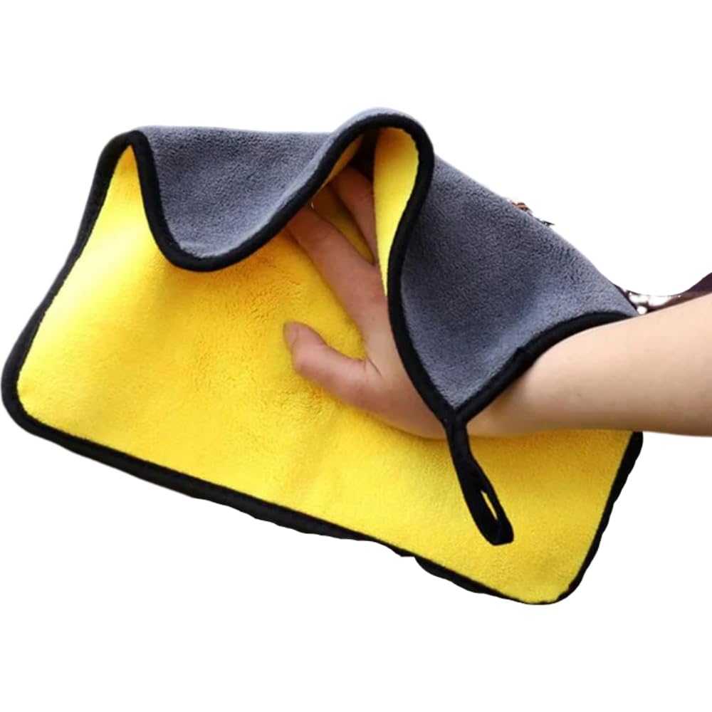 Mikrofaser-Reinigungstuch, dickes, weiches Trockentuch, Auto-Karosserie-Waschhandtücher, doppellagig, 30/40/60 cm, farblos, 5 Stück