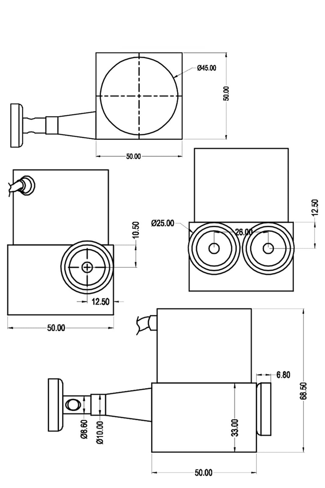 Transducteur de potentiomètre à câble métallique linéaire MPS-XS, Installation d'aspiration magnétique sans perçage for Une Installation sûre et Facile(100mm,4-20mA)