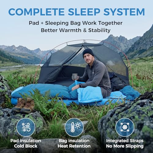 Image of ATEPA Down Sleeping Bag for Adults, Recycled Ultralight 35F 40F 45F 50F 650FP / 700FP 3 Season Compact Sleeping Bags with Compression Sack for Backpacking Camping Hiking, Can Be Attached to Pad