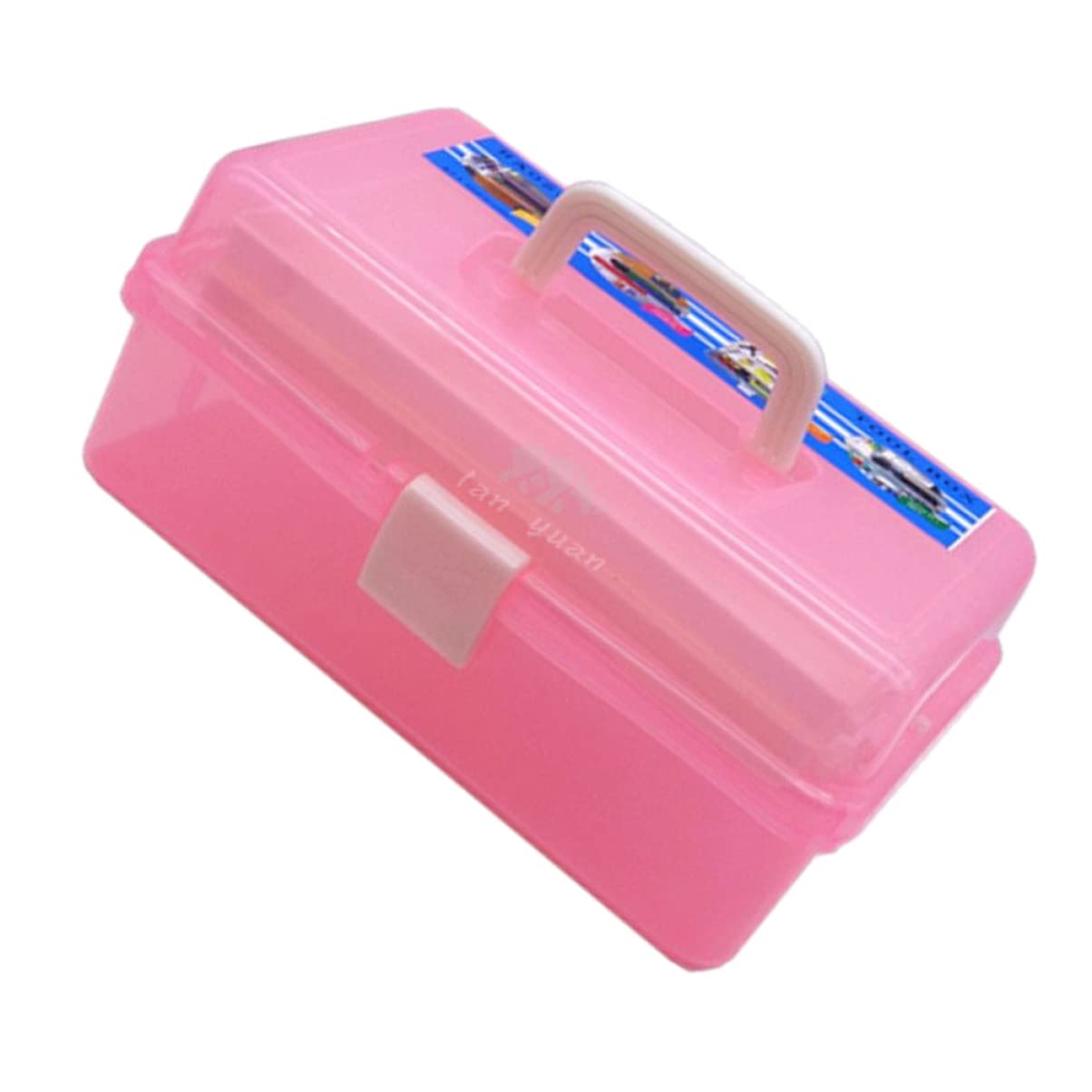 SEWACC Box plastic storage bins clear plastic organizer bins folding storage bins craft storage Handled Storage Case kaboodle nail art tool organizer manicure necessity travel