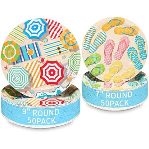DYLIVeS Summer Beach Party Plates Cover