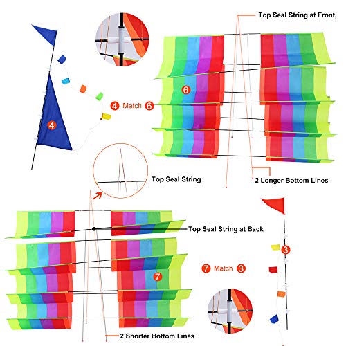 Tresbro Sailing Ship Kite Fly 37 inch, 3D Cool Huge China Kites for Kids and Adults, Awesome Rainbow Kites for Outdoor Travel Beach