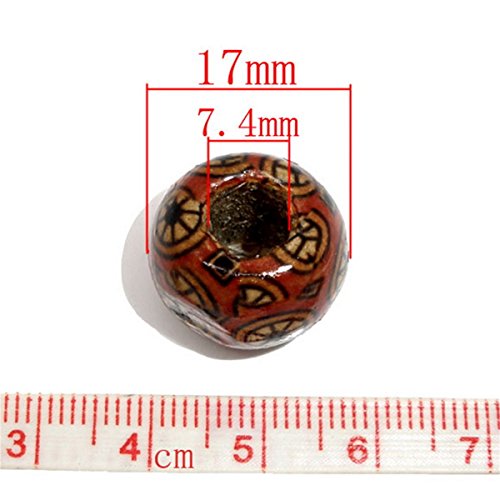 Housweety-100-Mixed-Painted-Drum-Wood-Spacer-Beads-17x16mm-Round-Loose-Wood-Beads-Bulk-for-Braids-African-Beads-for-Hair-Jewelry-Making-Craft-DIY-Macrame-Rosary-Bracelet-Necklace-Making