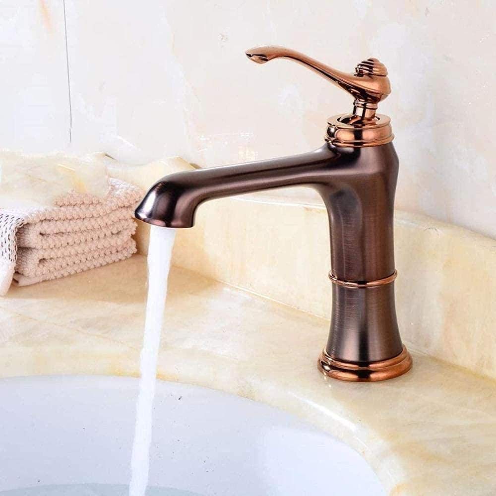 Robinet de cuisine cuivre rétro mitigeur lavabo or rose pour hôtel et maison