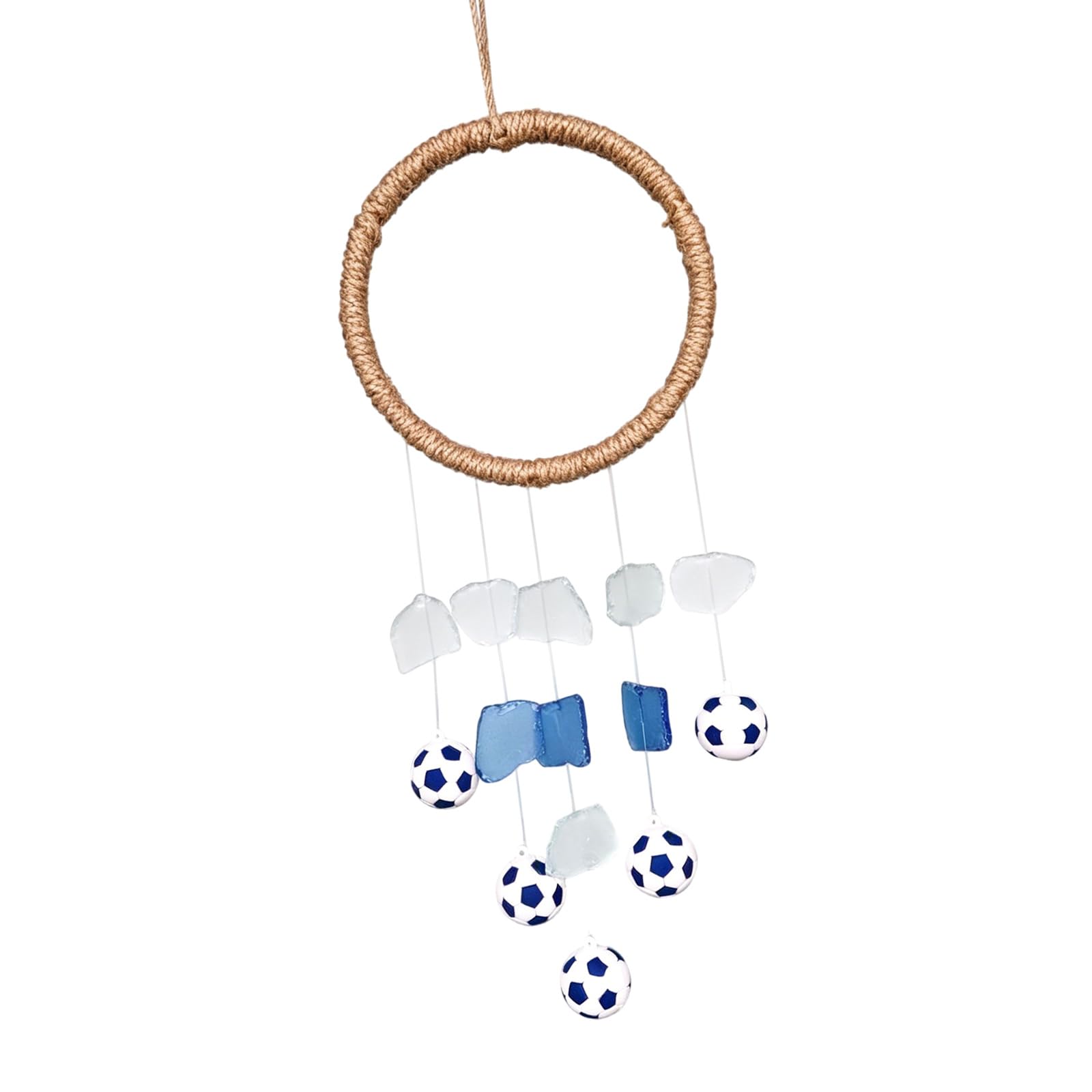 Nucelit Sea Glass Wind Chimes for Outside Handcrafted Capizs Glass Wind Chimes for Home Garden Patios Window Hanging Decors Sea for Outside