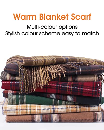 Women's Winter Scarf Large Warm Shawl Classic Tassel Plaid Oversized Scarves Thick Wraps4