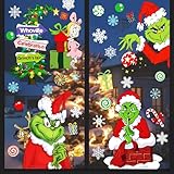 Fensterbilder Weihnachten, Surcotto Weihnachtsdeko für Fenster, 9 Blätter Fensterbilder Weihnachten für Kinder, Selbstklebend Wiederverwendbar Weihnachtsbilder für Fenster