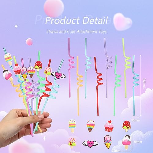 32 unidades de pitillos reutilizables coloridos con tarjetas de San Valentín miniatura 3