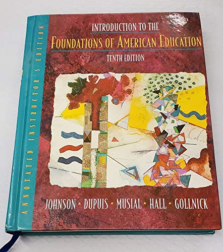 Introduction to The Foundation American Education 0205178383 Book Cover