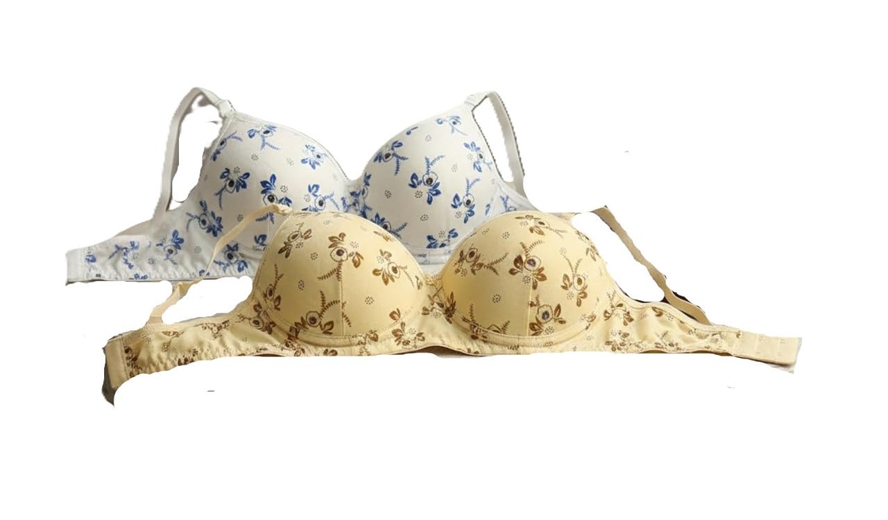 Gentle Shape Cotton Blend Women Bra Lightly Padded Adjustable Straps Soft Breathable Seamless Supportive Undergarment-image-46