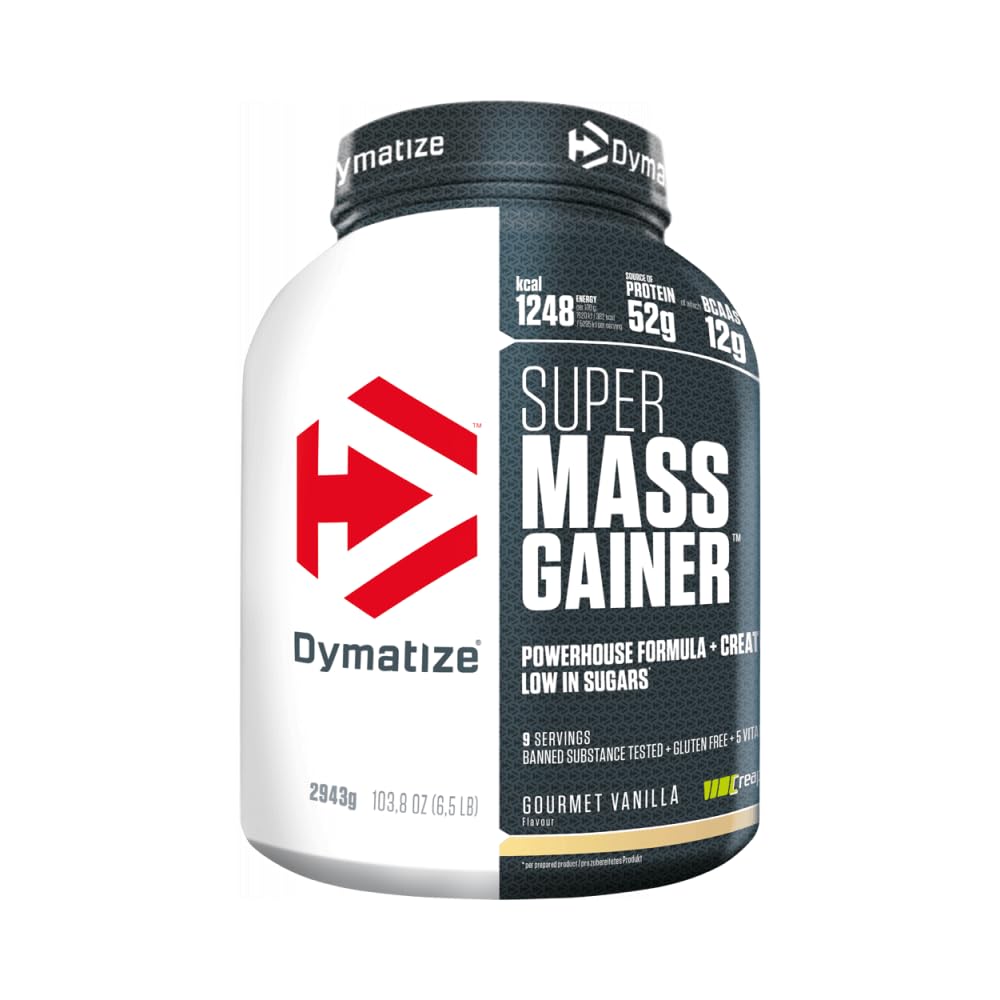 Dymatize Super Mass Gainer Glucide Gourmet Vanille 2,9 kg - Poudre Weight-Gainer + Glucides BCAA et Caséine