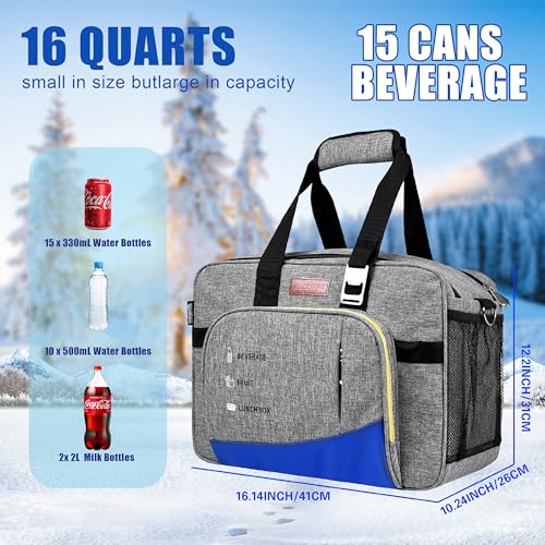 Image of Electric Cooler Bag, Portable Electric Cooler, Foldable Heater Bag, Powered 12 Volt AC /DC Compatible, for Cooling Pre-Cooled Food & Drinks