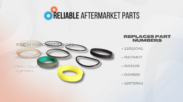 128728A1 Tilt Bucket Cylinder Seal Kit Fits Case Skidsteer Loader