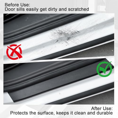 Film umbral efecto carbono compatible con Dacia Lodgy, protector de acceso duradero 5