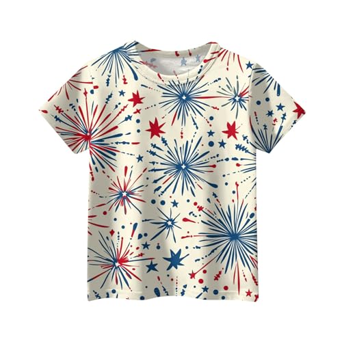 American Flag Shirts Girls Patriotic Shirt USA Flag Stars Stripes Print T-Shirt 4th of July Tee Tops3