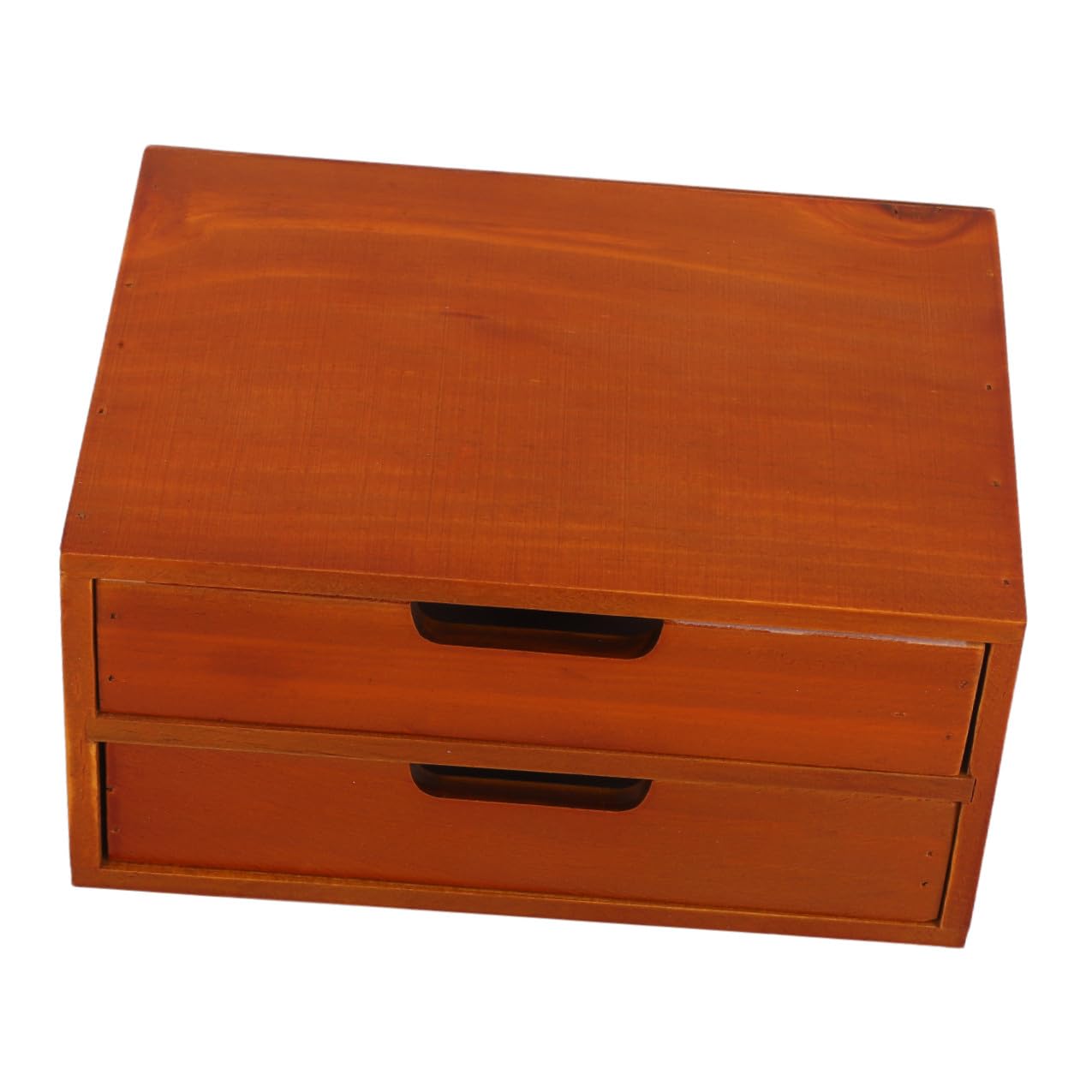 Holzschrank mit Schubladen 2-fach Braun für Schreibtisch | Rustikaler Vintage Look, Doppellagige Ausführung, Viel Stauraum für Bastelbedarf und Zuhause