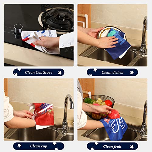 5 Pieces 4Th Of July Kitchen Towels Patriotic Dish Towel Memorial Kitchen Washcloths Independence Day Dish Hand Towels For Patriotic Party Decor,12 X 12 Inches #TOP2