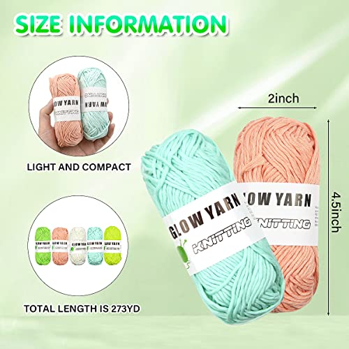Fantasyon 5 Pcs Glow In The Dark Yarn 55 Yards Per Roll Luminous Diy Glow Crochet Yarn Crocheting Sewing Beginners Scrubby Yarn For Diy Arts Crafts Sewing Glow In The Dark Party Supplies #TOP2