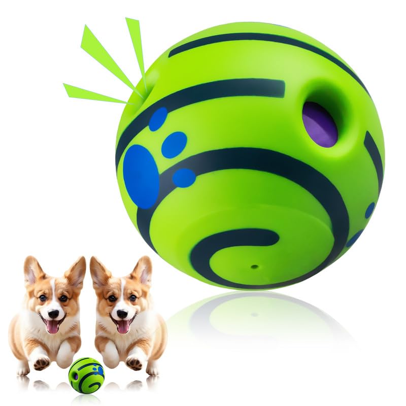 5.5In Giggle Ball for Dogs, Green Giggle Dog Toys Indestructible Dog Toys, Interactive Dog Ball for Relieve Anxiety And Boredom