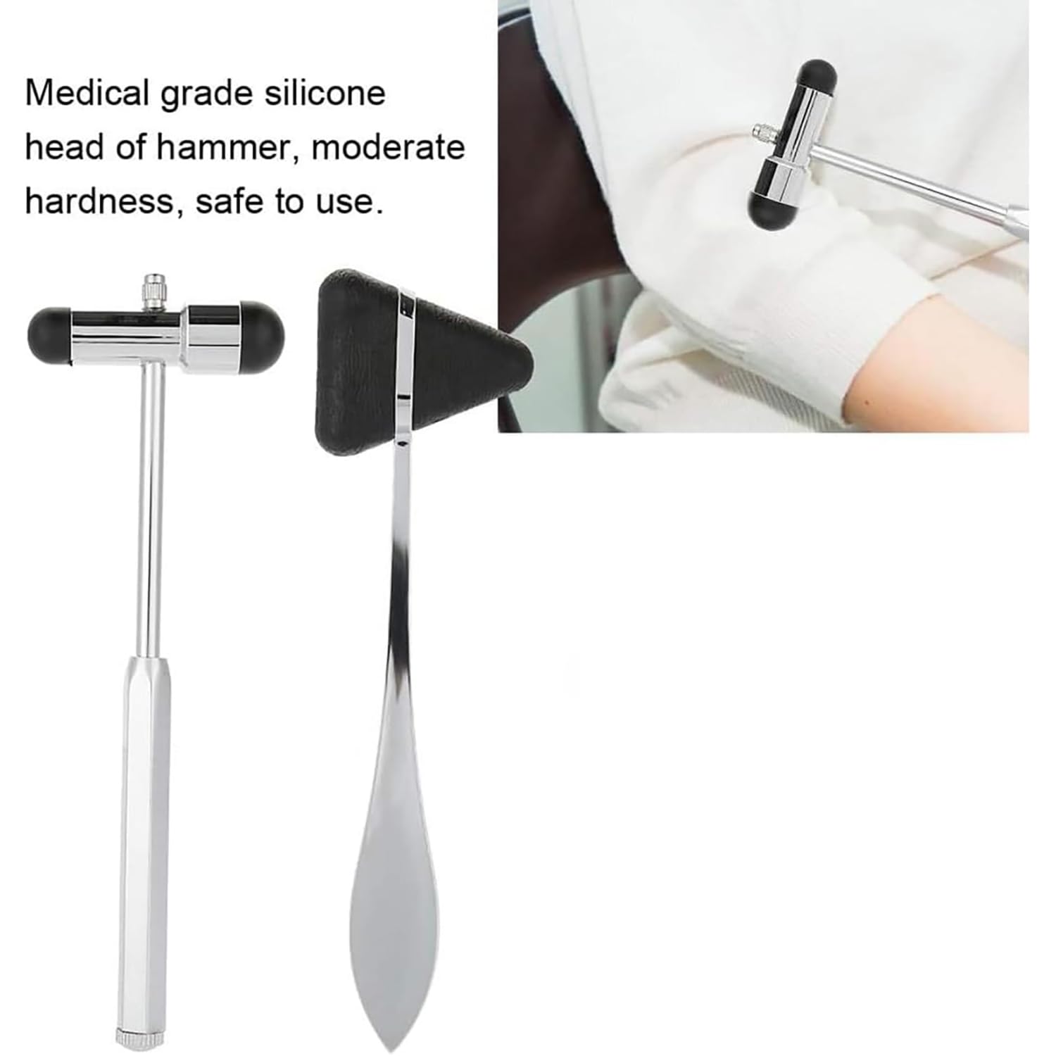 Tragbares neurologisches Hammerset, 5-teiliges Reflexhammerset, neurologisches Percussion-Set aus Edelstahl für die Untersuchung des Nervensystems