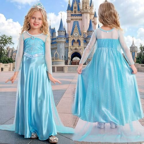 Vestido de Princesa de Nieve para Niñas con Peluca miniatura 4