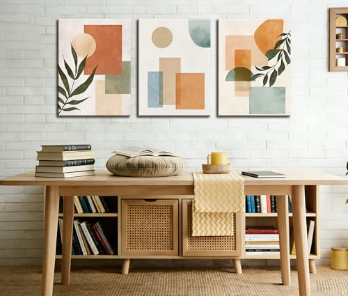 Image of Frimeeme 3 Piece Boho Sun Canvas Wall Art, 12x16 Inches