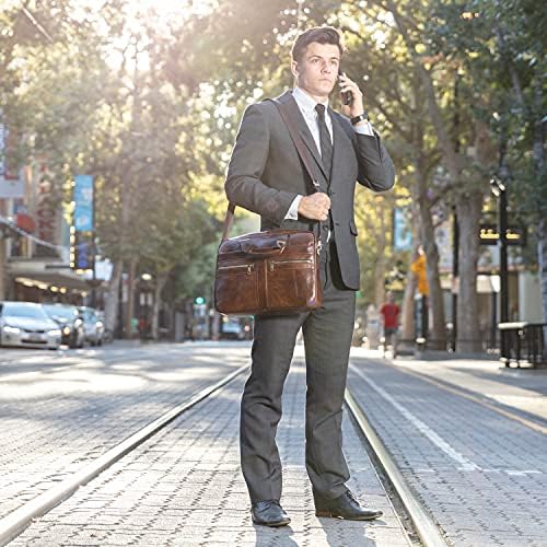 Genuine Leather Briefcase for Men with Padded Protection for 14 inch Laptop 8 Genuine Leather Briefcase for Men with Padded Protection for 14 inch Laptop