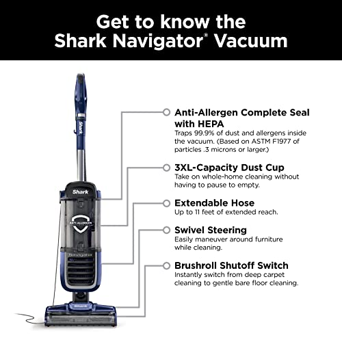 Shark Navigator Swivel Pro Upright Vacuum, HEPA, Pet Hair, Navy, NV151 - image 9