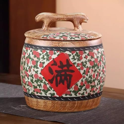 Seau à riz en céramique 15KG avec couvercle hermétique pour cuisine