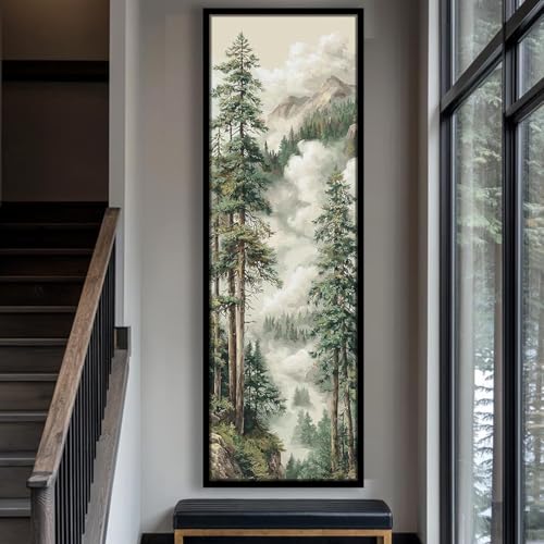 Affiche verticale allongée grand format cadre intérieur bois - 2