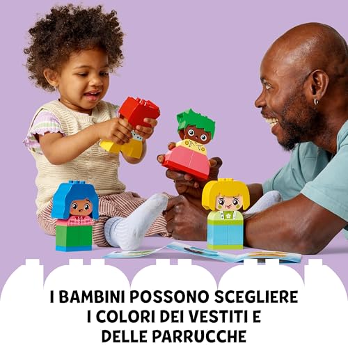 DUPLO Forti Sentimenti ed Emozioni, Giochi per Bambini e Bambine da 1.5 Anni in su, Giocattolo Impilabile e Personalizzabile con 23 Mattoncini Colorati e 4 Personaggi 10415 - Lego - Immagine 5