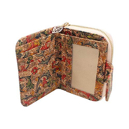boshiho Vegan Cork Wallet, Women’s Purse Slim Zipper Design with Card Holder Coin Pocket Purse Eco-friendly Vegan Gift3