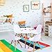 Costzon Kids Table and Chair Set, 5 PCS Mid-Century Modern Style Kids Desk Set w/Wood Legs, Iron Frame for Dining Drawing Playing & Strong Bearing Capacity, Toddler Table and Chairs (White)
