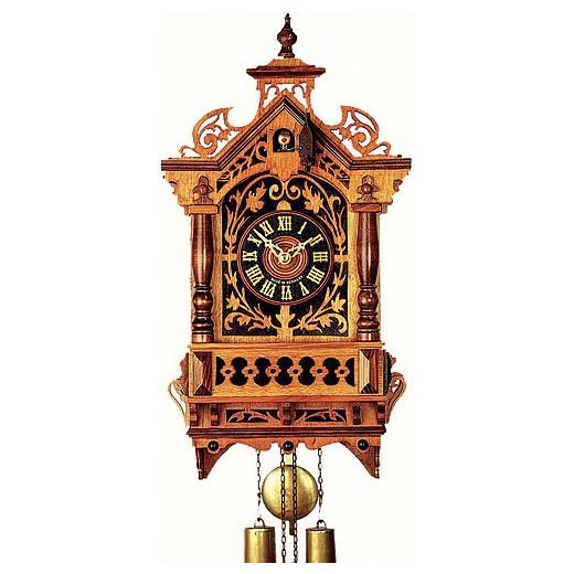German Antique Replica Clock 8-Day-Movement 17.10 inch - Authentic Black Forest Cuckoo Clock by Rombach & Haas