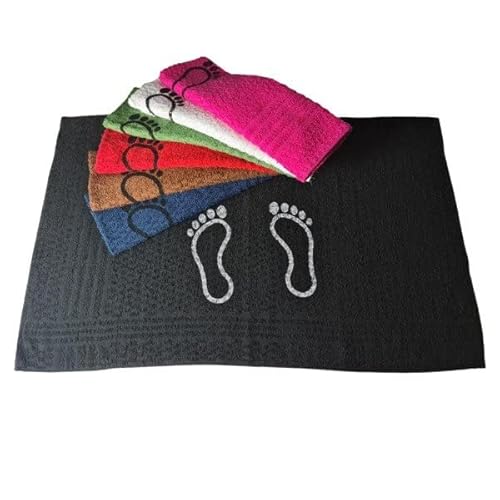 Kit 10 Tapetes Para Banheiro Piso Com Pezinho Austria 100% Algodão 45x70cm 260g/m² - Branca