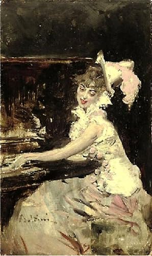 Tableau Signora Al Pianoforte Toile Déco 60x90cm Mural