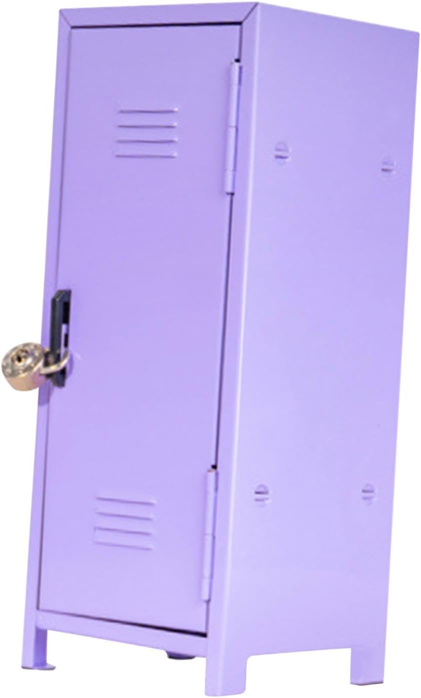 Mini Locker Multi Functional Decorative Girls Lockbox for Jewelry Keys Cards violet1 Desktop Small Cabinet Cabinets & Cupboards Cabinets & Cupboards| Furniture