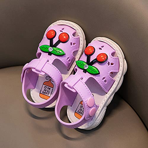 Girls Sandals Girls Fruit Children Sandals Baby Toddler Shoes Boys Summer Slippers Girl's Shoes (Purple, 18-21Months)4